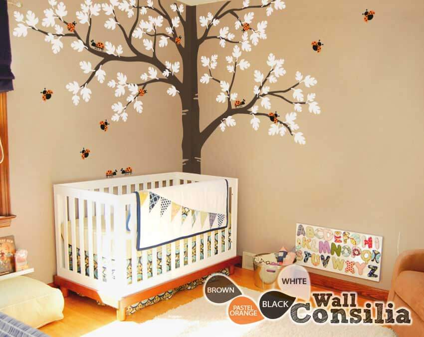 corner tree wall decal