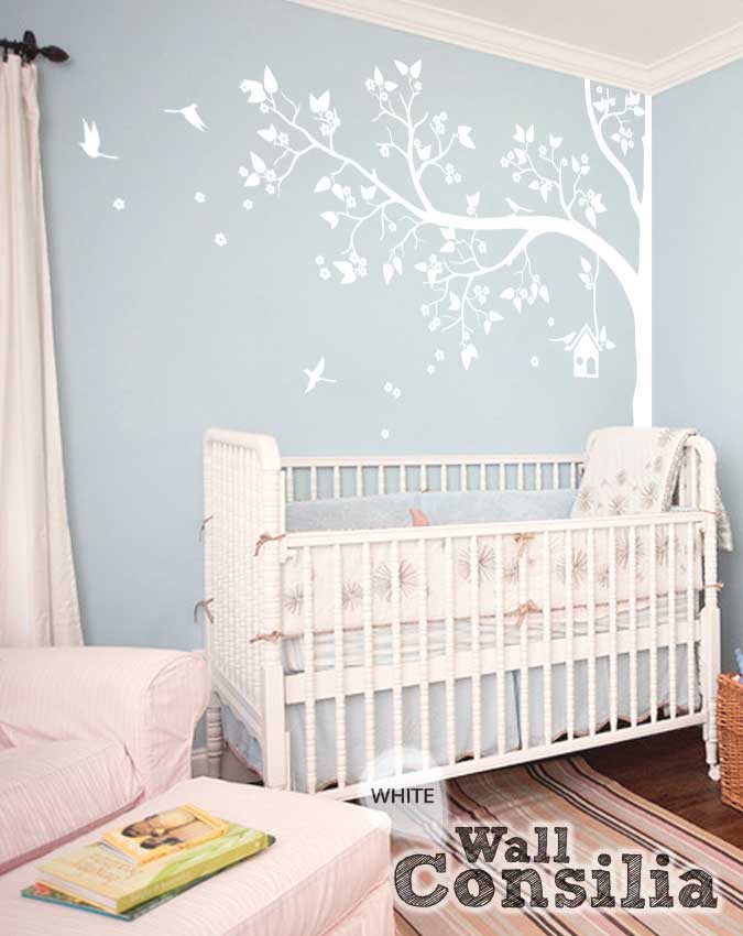 corner tree wall decal