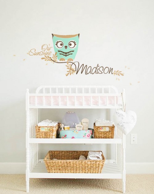 Owl nursery wall monogram Wall decor