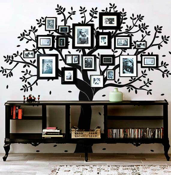 purple tree wall decal