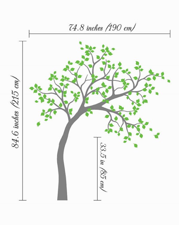 Nursery decoration tree size chart