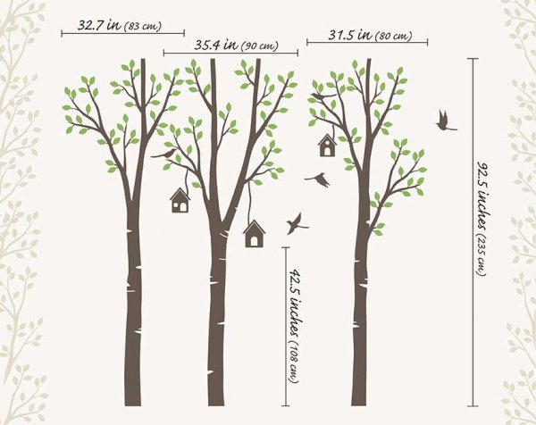 Birch tree wall decals